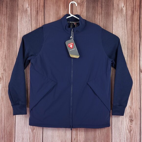 Adidas Men Size L Ultimate 365 Tour Frost Guard Golf Jacket Navy Stretch $250 - Picture 1 of 16